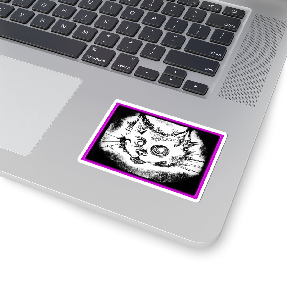 MORBID LUSH - STICKER - MEOW DESIGN - GLOW MAGENTA, Kiss-Cut Stickers | Vinyl Decals for Laptop, skate board, Water Bottle, Gift, Planner, Art Decoration