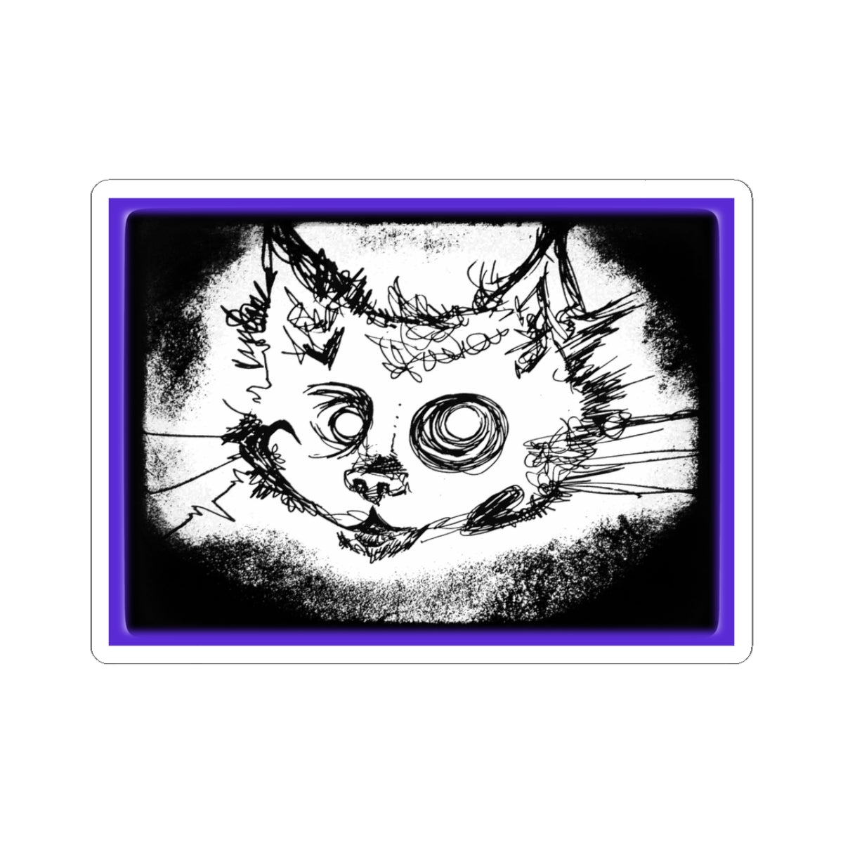 MORBID LUSH - STICKER - MEOW DESIGN - GLOW PURPLE, Kiss-Cut Stickers | Vinyl Decals for Laptop, skate board, Water Bottle, Gift, Planner, Art Decoration
