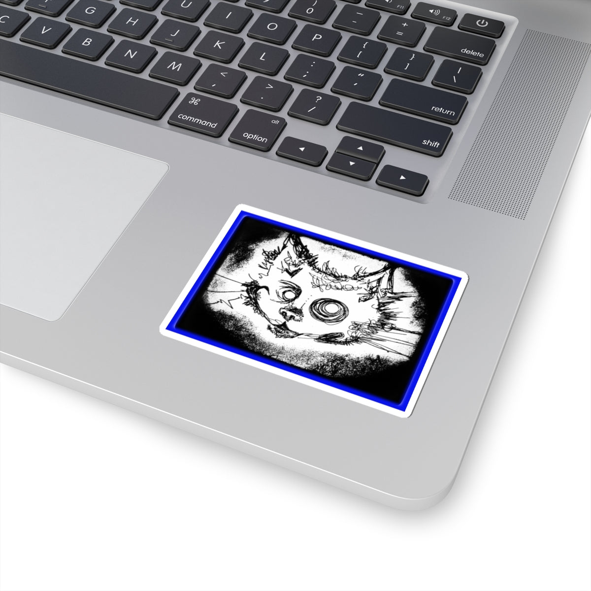 MORBID LUSH - STICKER - MEOW DESIGN - GLOW ROYAL BLUE, Kiss-Cut Stickers | Vinyl Decals for Laptop, skate board, Water Bottle, Gift, Planner, Art Decoration