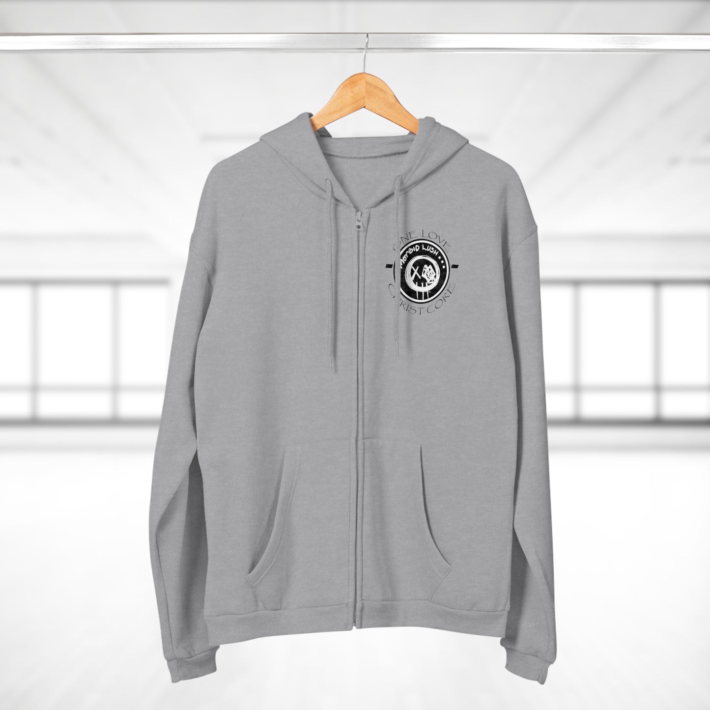MORBID LUSH - Psalm 57 - Grey Zip-Up Hoodie