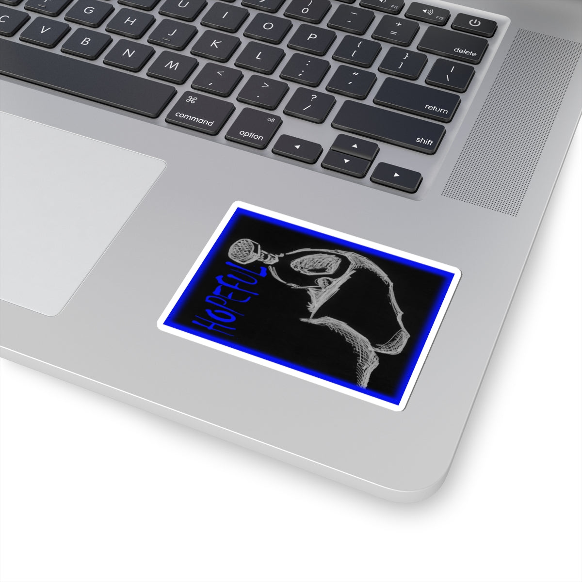 MORBID LUSH - STICKER - HOPEFUL DESIGN - GLOW ROYAL BLUE, Kiss-Cut Stickers | Vinyl Decals for Laptop, skate board, Water Bottle, Gift, Planner, Art Decoration