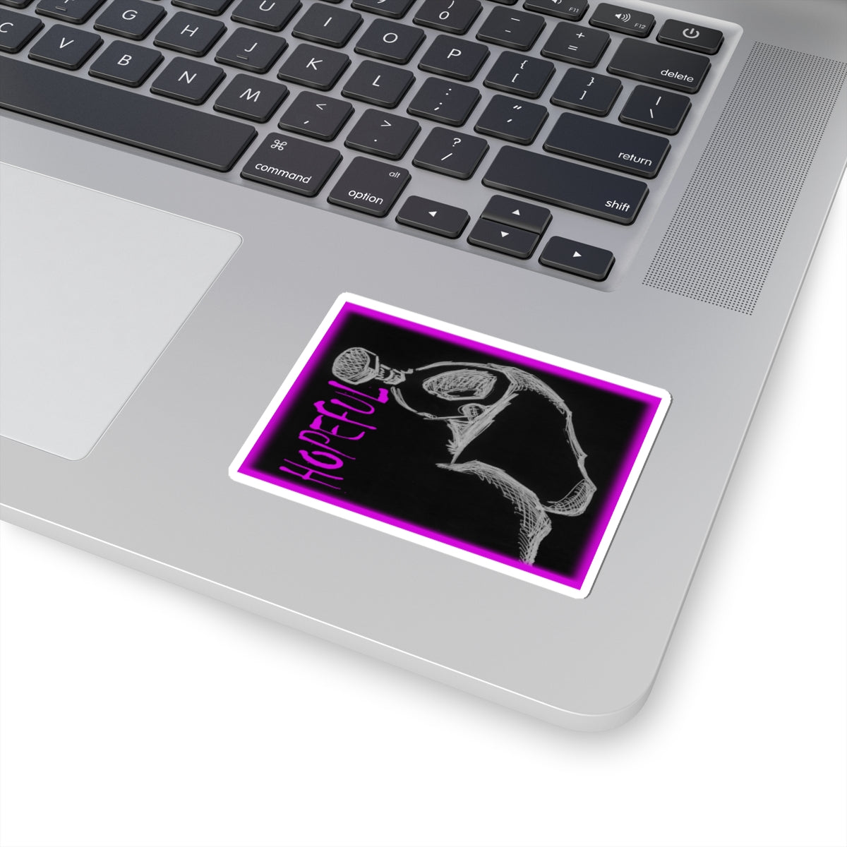 MORBID LUSH - STICKER - HOPEFUL DESIGN - GLOW MAGENTA, Kiss-Cut Stickers | Inspirational Vinyl Decals for Laptop, skate board, Water Bottle, Gift, Planner, Art Decoration