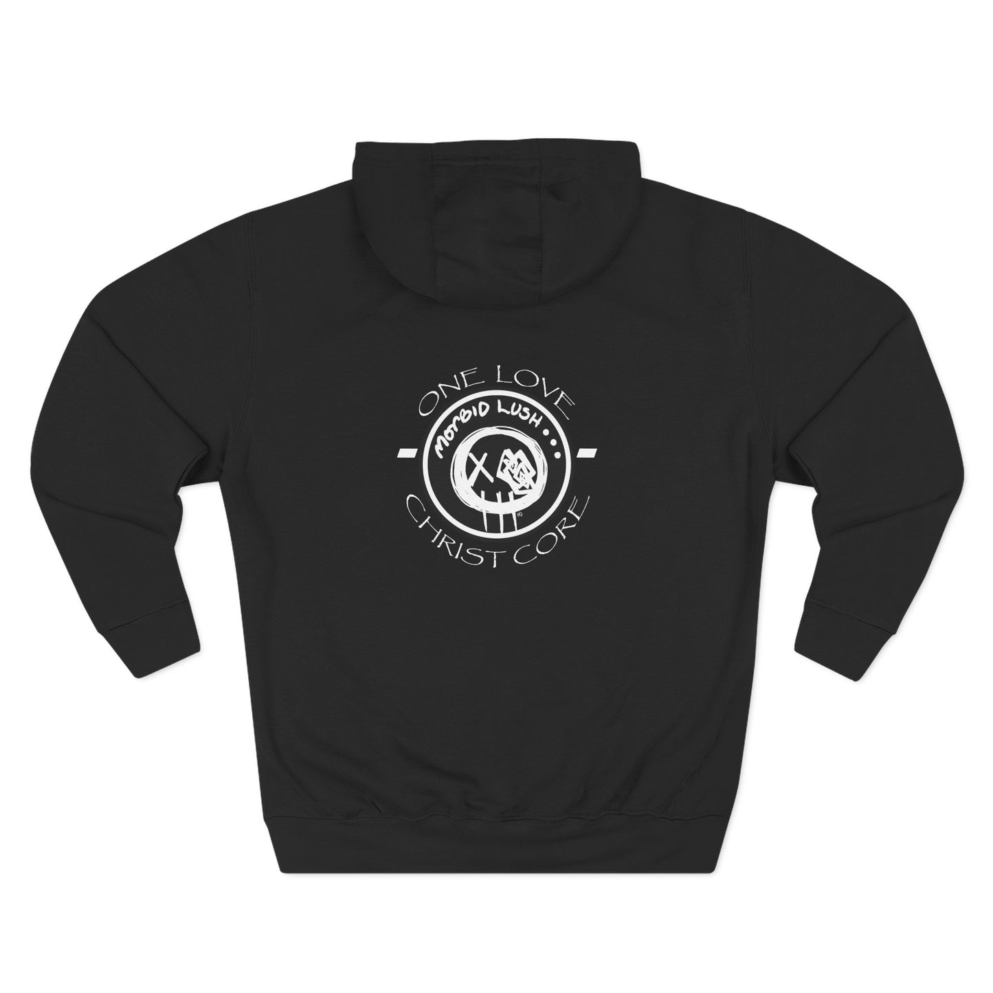 MORBID LUSH - LIFTED IN THE WORD - BLACK FLEECE HOODIE - Cozy Streetwear, Spiritual Gift, Trendy Unisex Apparel