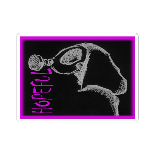 MORBID LUSH - STICKER - HOPEFUL DESIGN - GLOW MAGENTA, Kiss-Cut Stickers | Inspirational Vinyl Decals for Laptop, skate board, Water Bottle, Gift, Planner, Art Decoration