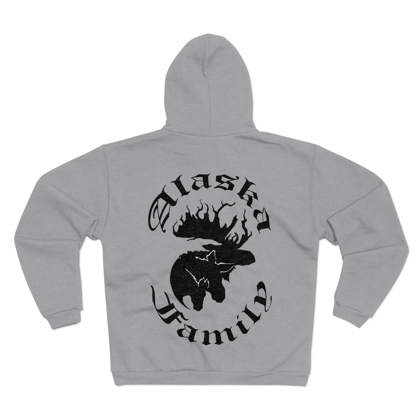 MORBID LUSH - Alaska Family - Heather Grey Zip-Up Hoodie