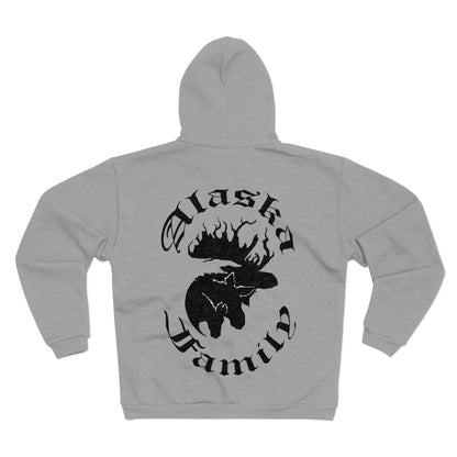 MORBID LUSH - Alaska Family - Heather Grey Zip-Up Hoodie