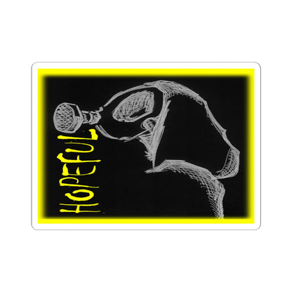 MORBID LUSH - STICKER - HOPEFUL DESIGN - GLOW YELLOW, Kiss-Cut Stickers | Vinyl Decals for Laptop, skate board, Water Bottle, Gift, Planner, Art Decoration