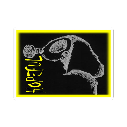 MORBID LUSH - STICKER - HOPEFUL DESIGN - GLOW YELLOW, Kiss-Cut Stickers | Vinyl Decals for Laptop, skate board, Water Bottle, Gift, Planner, Art Decoration