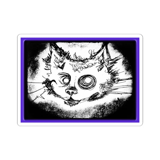 MORBID LUSH - STICKER - MEOW DESIGN - GLOW PURPLE, Kiss-Cut Stickers | Vinyl Decals for Laptop, skate board, Water Bottle, Gift, Planner, Art Decoration