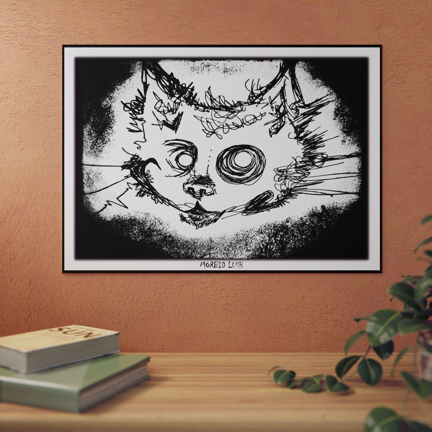 MORBID LUSH - MEOW PRINT GLOW WHITE - Wall Art | Home Decor - BLACK LIGHT ART