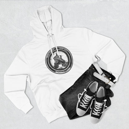 MORBID LUSH - MEANT FOR THE TENT - WHITE FLEECE HOODIE - Cozy Streetwear, Spiritual Gift, Trendy Unisex Apparel