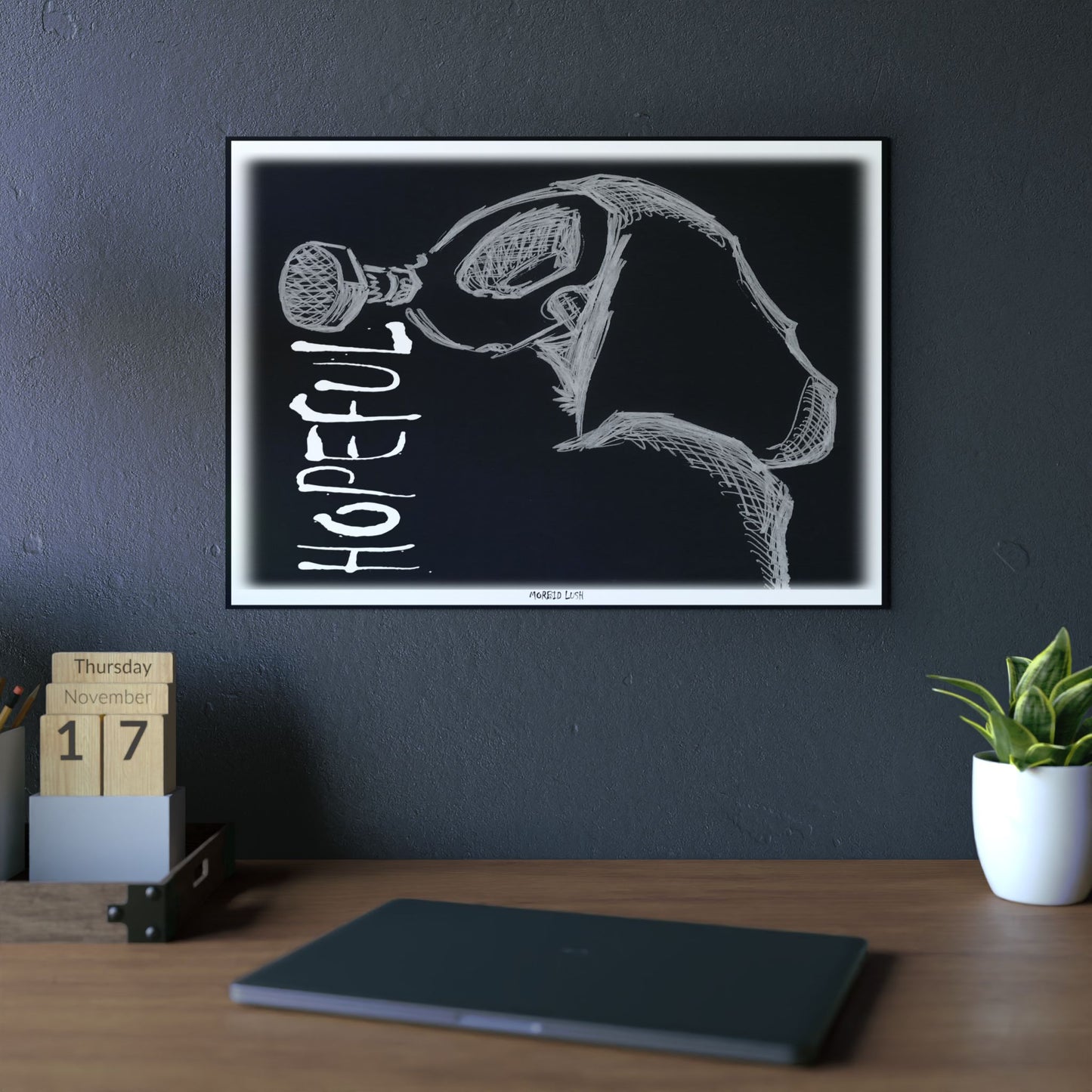 MORBID LUSH - Hopeful PRINT GLOW WHITE - Wall Art | Inspirational Home Decor, Motivational Print, Wall Art, Positive Vibes Decor