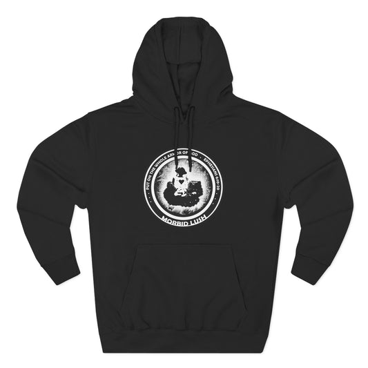 MORBID LUSH - ARMOR OF GOD - BLACK FLEECE HOODIE - Cozy Streetwear, Spiritual Gift, Trendy Unisex Apparel