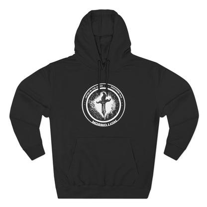 MORBID LUSH - LIFTED IN THE WORD - BLACK FLEECE HOODIE - Cozy Streetwear, Spiritual Gift, Trendy Unisex Apparel