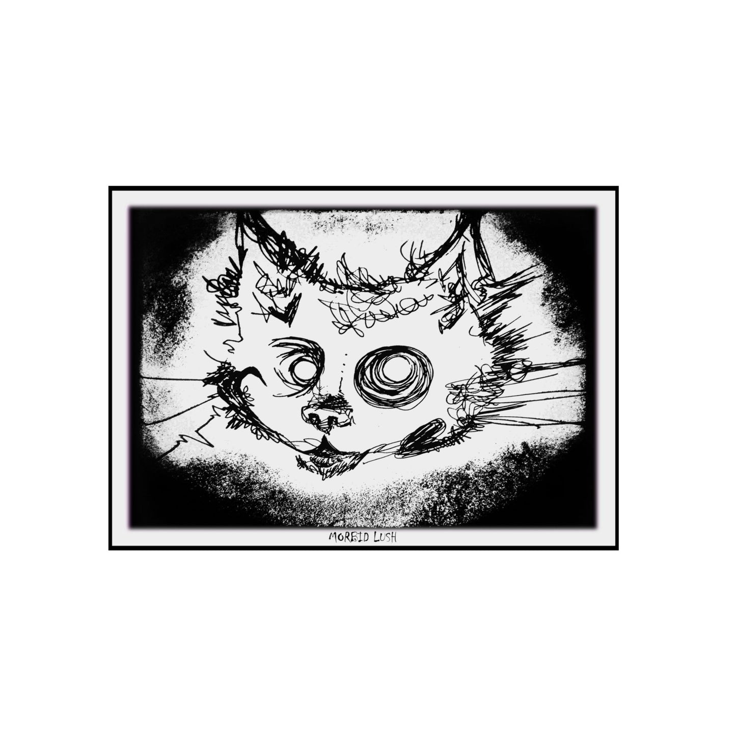 MORBID LUSH - MEOW PRINT GLOW WHITE - Wall Art | Home Decor - BLACK LIGHT ART