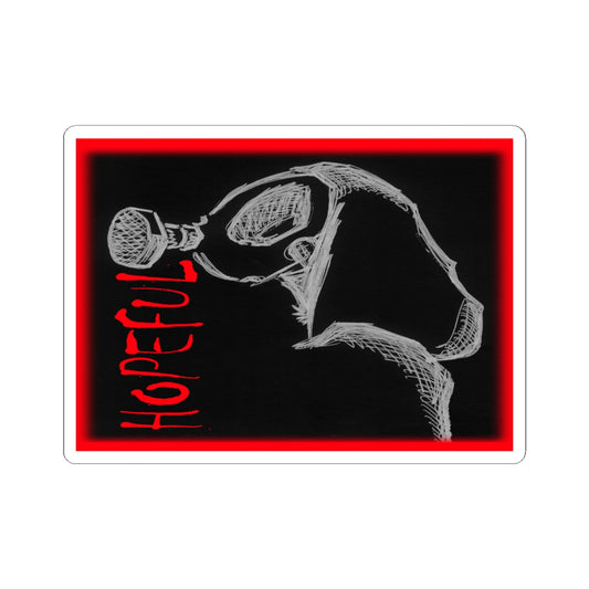 MORBID LUSH - STICKER - HOPEFUL DESIGN - GLOW RED, Kiss-Cut Stickers | Vinyl Decals for Laptop, skate board, Water Bottle, Gift, Planner, Art Decoration