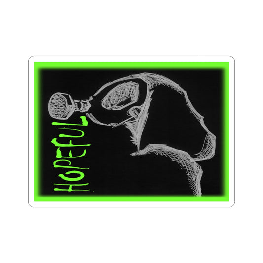 MORBID LUSH - STICKER - HOPEFUL DESIGN - GLOW GREEN, Kiss-Cut Stickers | Vinyl Decals for Laptop, skate board, Water Bottle, Gift, Planner, Art Decoration