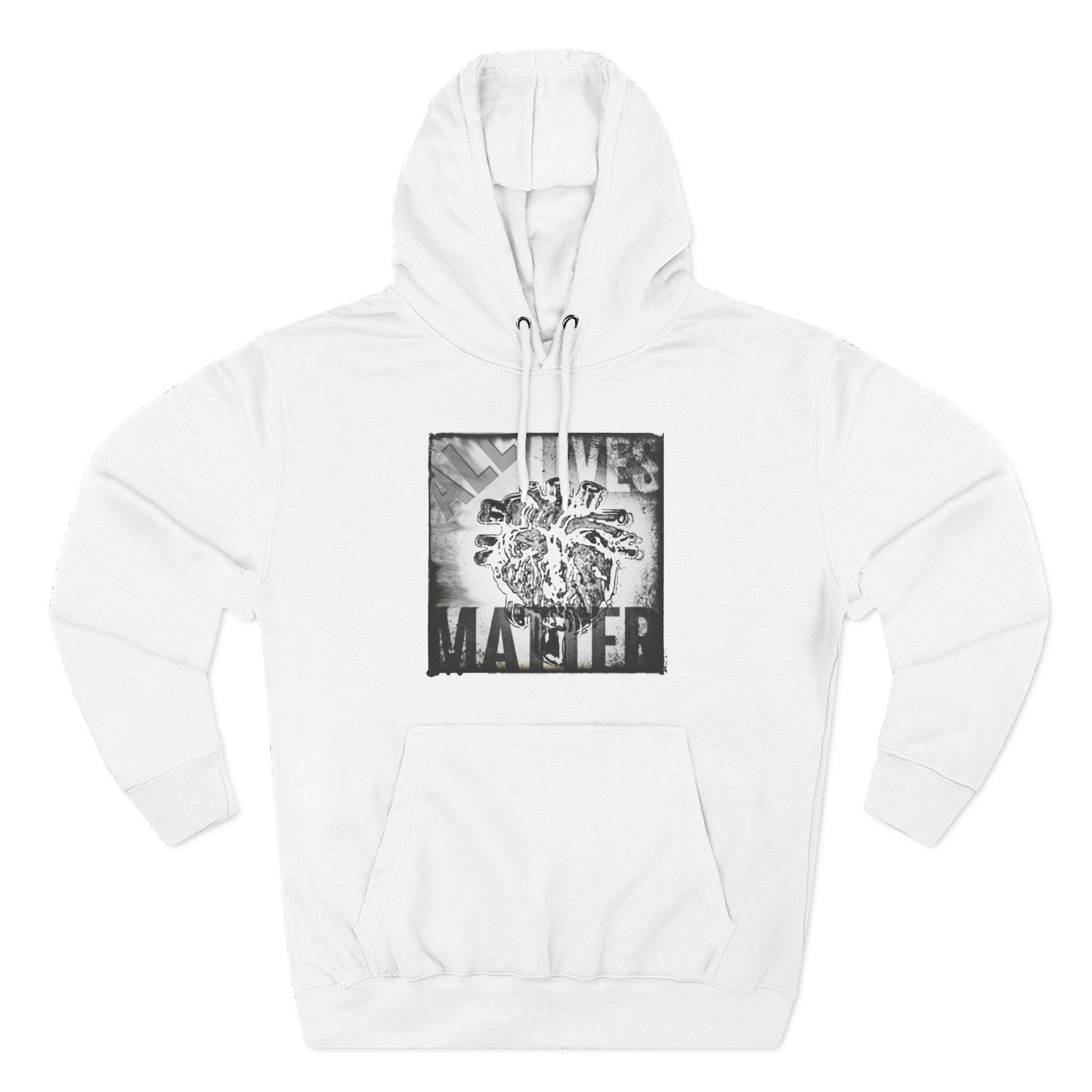 MORBID LUSH - ALL LIVES MATTER - WHITE FLEECE HOODIE - Cozy Streetwear, Spiritual Gift, Trendy Unisex Apparel