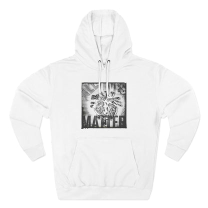 MORBID LUSH - ALL LIVES MATTER - WHITE FLEECE HOODIE - Cozy Streetwear, Spiritual Gift, Trendy Unisex Apparel