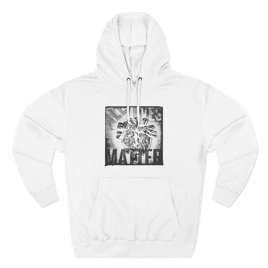 MORBID LUSH - ALL LIVES MATTER - WHITE FLEECE HOODIE - Cozy Streetwear, Spiritual Gift, Trendy Unisex Apparel