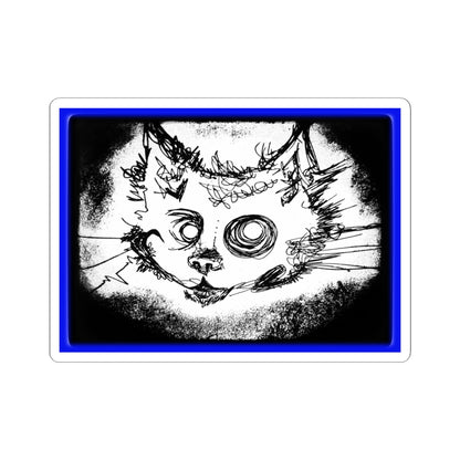 MORBID LUSH - STICKER - MEOW DESIGN - GLOW ROYAL BLUE, Kiss-Cut Stickers | Vinyl Decals for Laptop, skate board, Water Bottle, Gift, Planner, Art Decoration