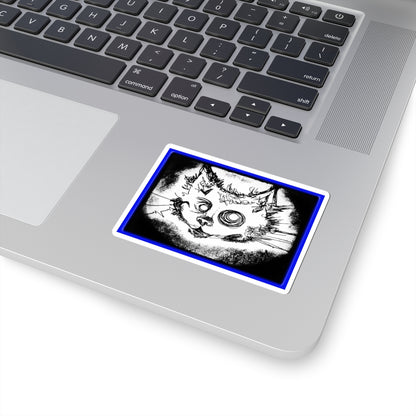 MORBID LUSH - STICKER - MEOW DESIGN - GLOW ROYAL BLUE, Kiss-Cut Stickers | Vinyl Decals for Laptop, skate board, Water Bottle, Gift, Planner, Art Decoration