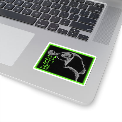 MORBID LUSH - STICKER - HOPEFUL DESIGN - GLOW GREEN, Kiss-Cut Stickers | Vinyl Decals for Laptop, skate board, Water Bottle, Gift, Planner, Art Decoration