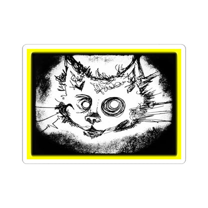 MORBID LUSH - STICKER -  MEOW DESIGN - GLOW YELLOW, Kiss-Cut Stickers | Vinyl Decals for Laptop, skate board, Water Bottle, Gift, Planner, Art Decoration