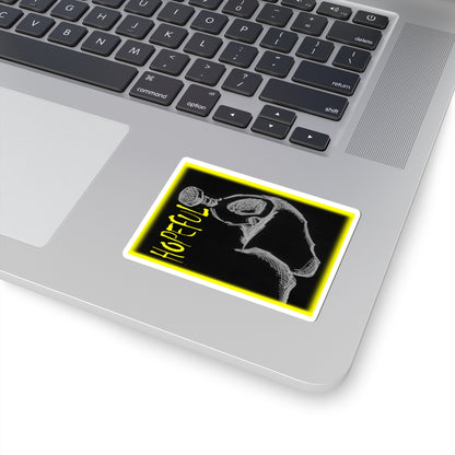 MORBID LUSH - STICKER - HOPEFUL DESIGN - GLOW YELLOW, Kiss-Cut Stickers | Vinyl Decals for Laptop, skate board, Water Bottle, Gift, Planner, Art Decoration