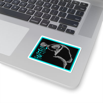 MORBID LUSH - STICKER - HOPEFUL DESIGN - GLOW LIGHT BLUE, Kiss-Cut Stickers | Vinyl Decals for Laptop, skate board, Water Bottle, Gift, Planner, Art Decoration