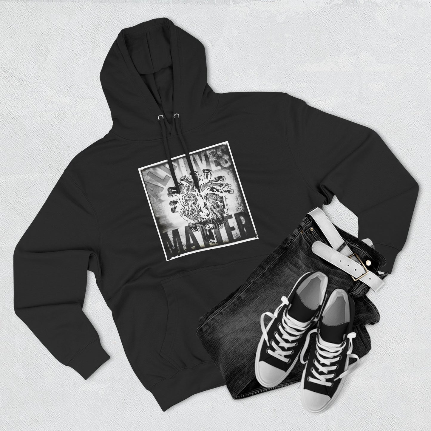 MORBID LUSH - ALL LIVES MATTER - BLACK FLEECE HOODIE - Cozy Streetwear, Spiritual Gift, Trendy Unisex Apparel