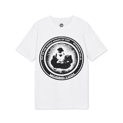 MORBID LUSH - ARMOR OF GOD - WHITE GRAPHIC T-SHIRT - Unisex Creator 2.0 Spiritual T-Shirt | Uplifting Apparel for Faith and Expression.