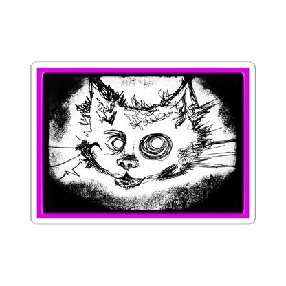MORBID LUSH - STICKER - MEOW DESIGN - GLOW MAGENTA, Kiss-Cut Stickers | Vinyl Decals for Laptop, skate board, Water Bottle, Gift, Planner, Art Decoration