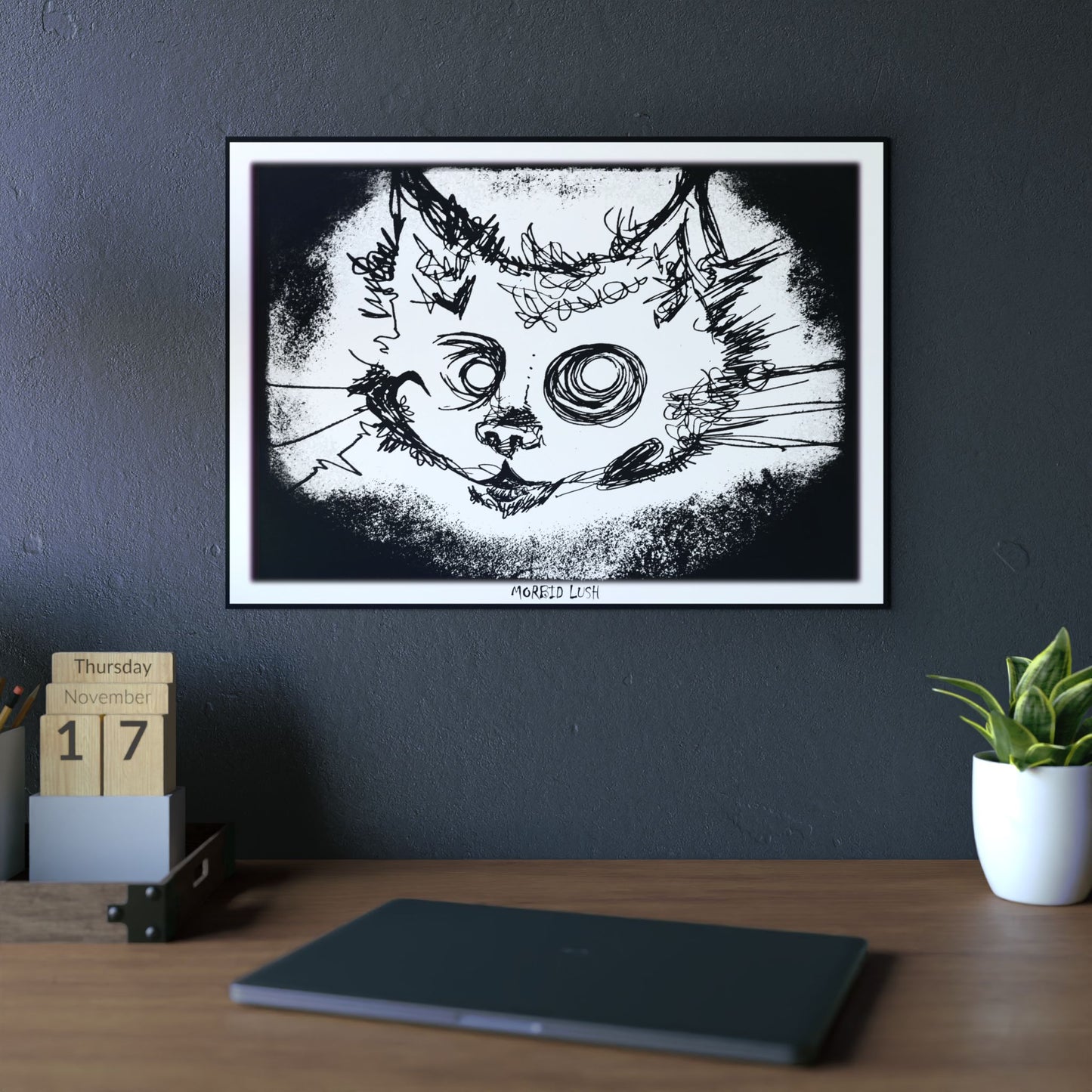 MORBID LUSH - MEOW PRINT GLOW WHITE - Wall Art | Home Decor - BLACK LIGHT ART