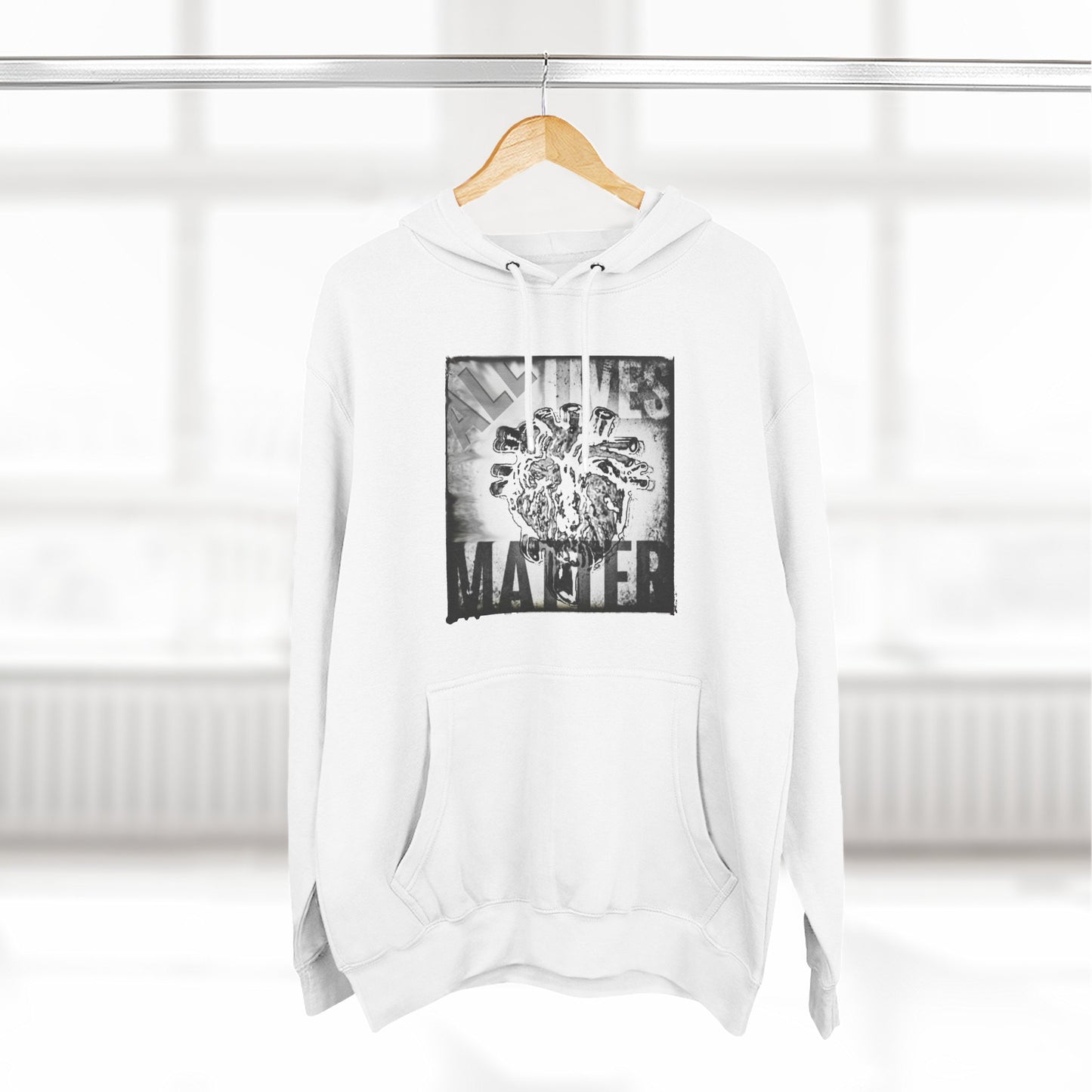 MORBID LUSH - ALL LIVES MATTER - WHITE FLEECE HOODIE - Cozy Streetwear, Spiritual Gift, Trendy Unisex Apparel