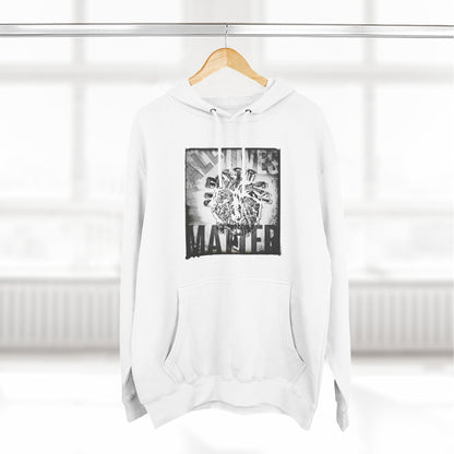 MORBID LUSH - ALL LIVES MATTER - WHITE FLEECE HOODIE - Cozy Streetwear, Spiritual Gift, Trendy Unisex Apparel