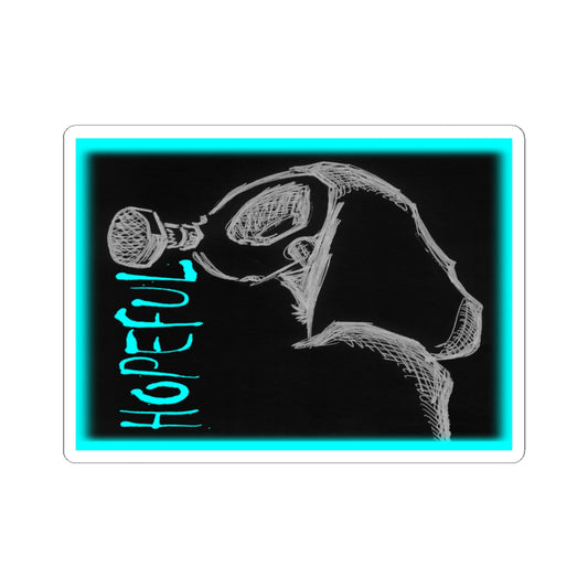 MORBID LUSH - STICKER - HOPEFUL DESIGN - GLOW LIGHT BLUE, Kiss-Cut Stickers | Vinyl Decals for Laptop, skate board, Water Bottle, Gift, Planner, Art Decoration