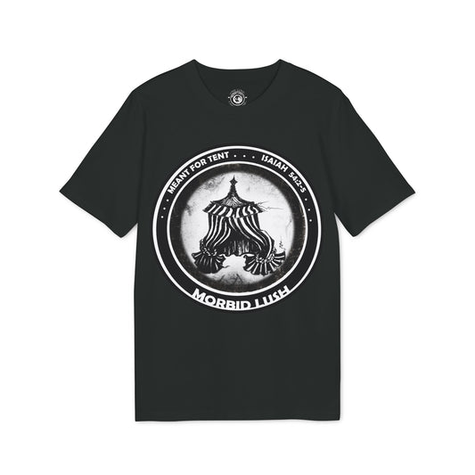 MORBID LUSH - MEANT FOR THE TENT - BLACK GRAPHIC T-SHIRT - Unisex Creator 2.0 Spiritual T-Shirt | Uplifting Apparel for Faith and Expression.