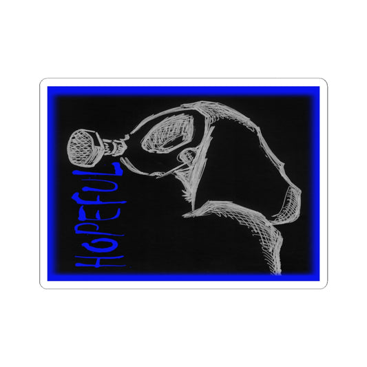 MORBID LUSH - STICKER - HOPEFUL DESIGN - GLOW ROYAL BLUE, Kiss-Cut Stickers | Vinyl Decals for Laptop, skate board, Water Bottle, Gift, Planner, Art Decoration